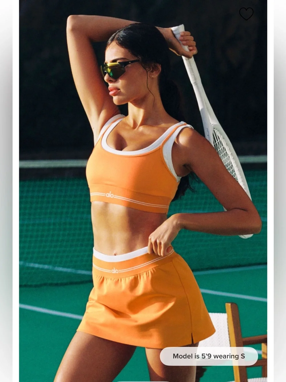 NWT ALO Yoga Airbrush Better Together Tennis Skirt - Satsuma Breeze - X-Small